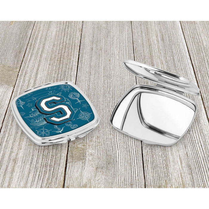 Letter S Sea Doodles Initial Alphabet Compact Mirror CJ2014-SSCM by Caroline's Treasures