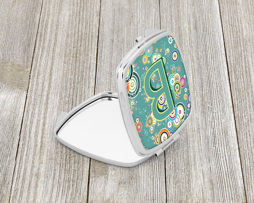 Letter B Circle Circle Teal Initial Alphabet Compact Mirror CJ2015-BSCM by Caroline's Treasures