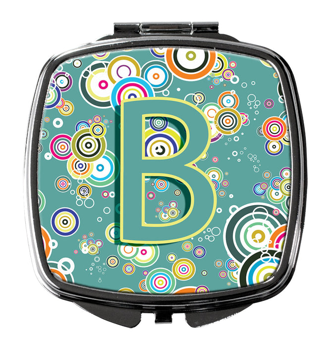 Letter B Circle Circle Teal Initial Alphabet Compact Mirror CJ2015-BSCM by Caroline's Treasures