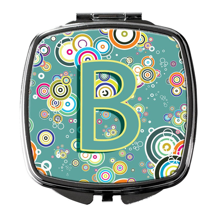 Letter B Circle Circle Teal Initial Alphabet Compact Mirror CJ2015-BSCM by Caroline's Treasures