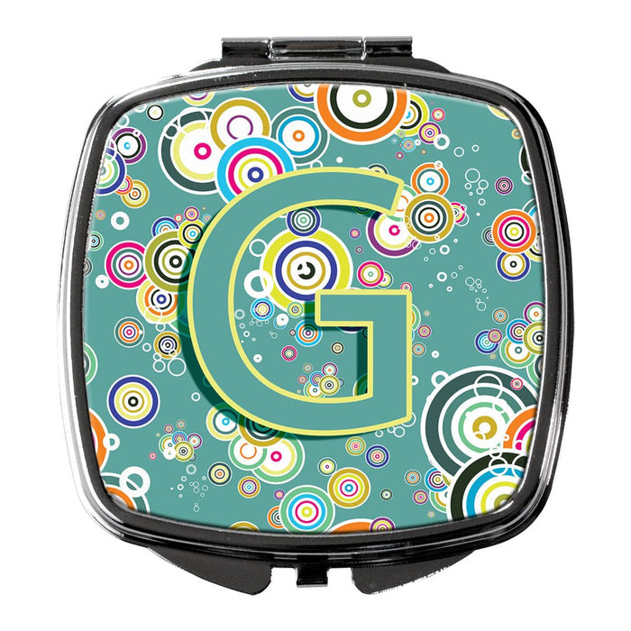 Letter G Circle Circle Teal Initial Alphabet Compact Mirror CJ2015-GSCM by Caroline's Treasures