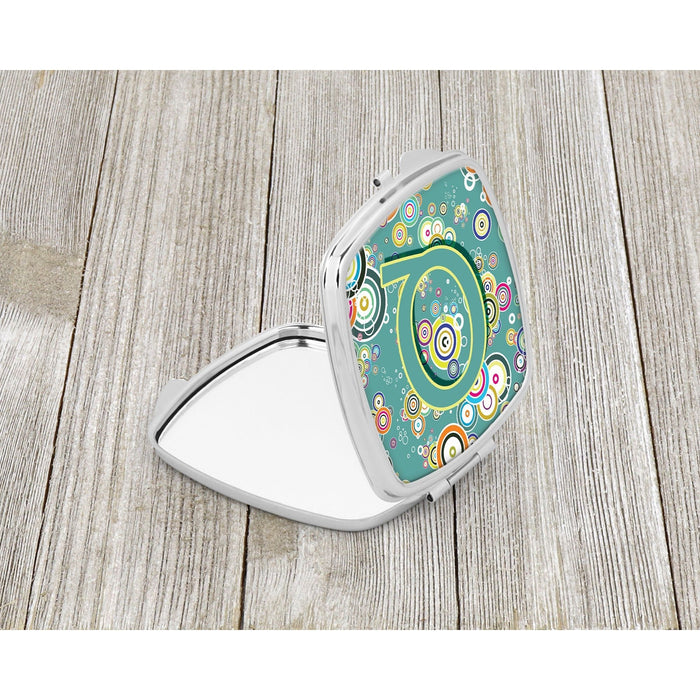 Letter Q Circle Circle Teal Initial Alphabet Compact Mirror CJ2015-QSCM by Caroline's Treasures