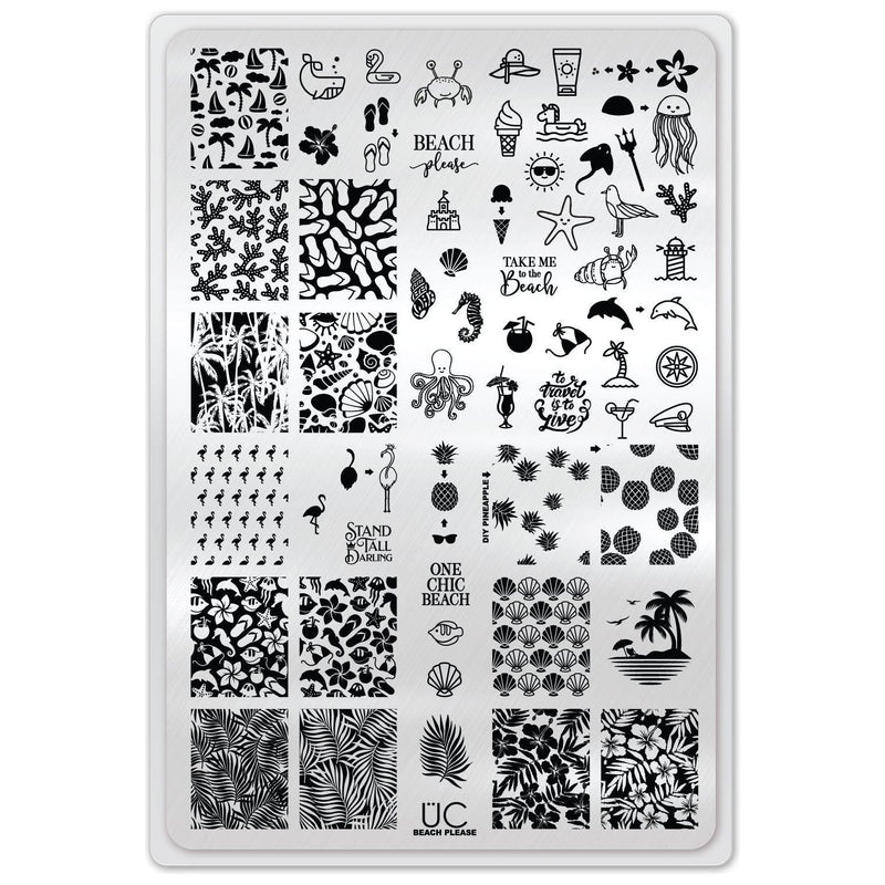 UberChic Beauty Beach Please Stamping Plate
