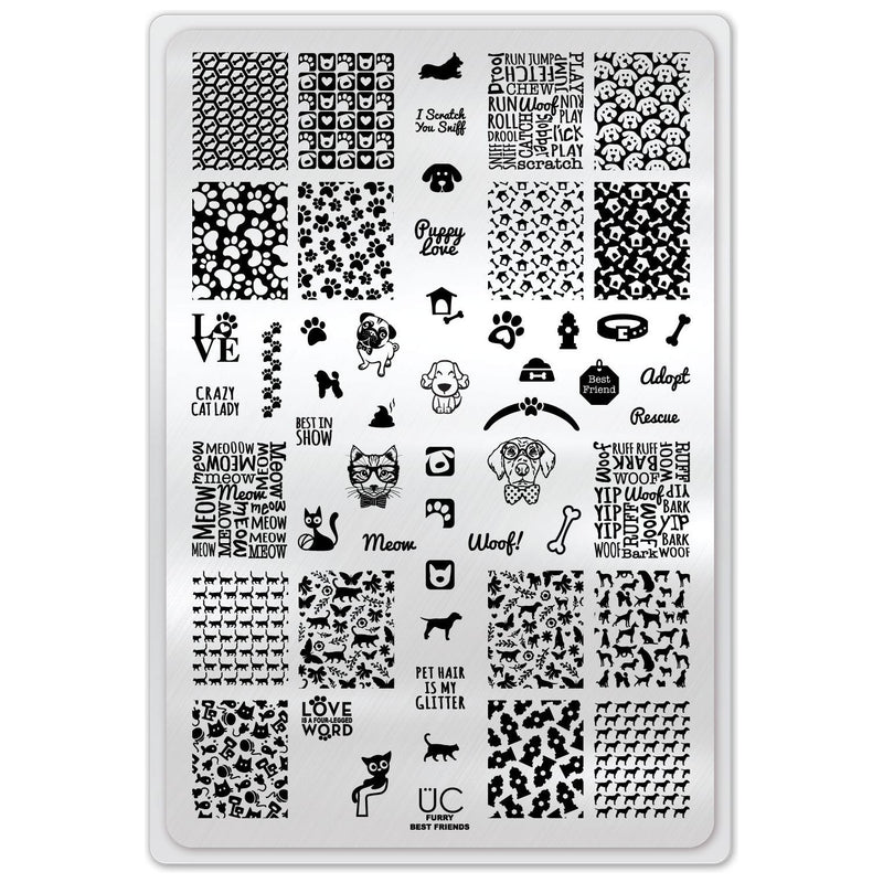 UberChic Beauty Furry Best Friends Stamping Plate