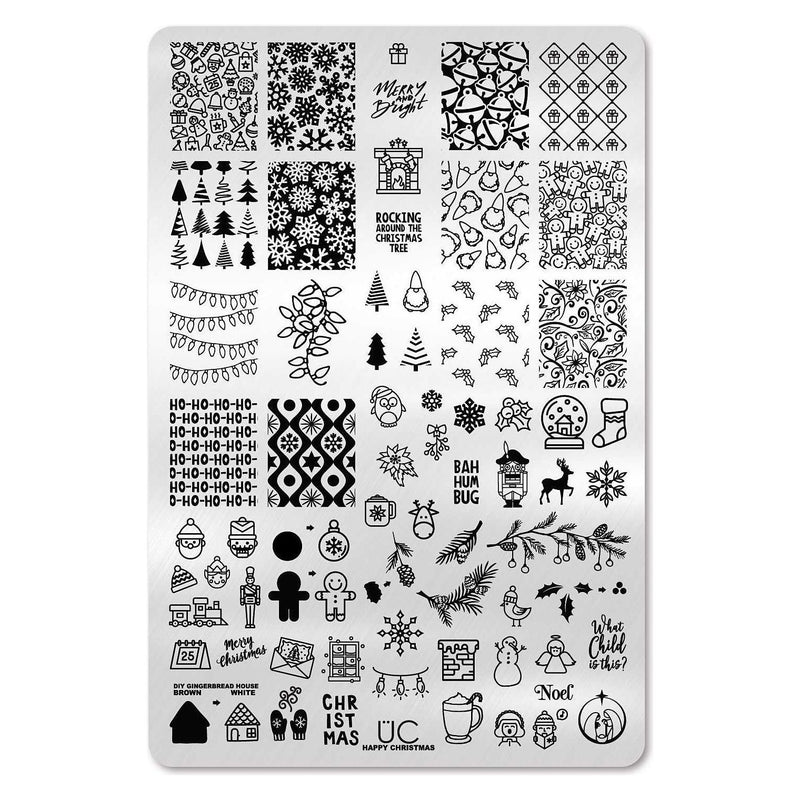 UberChic Beauty Happy Christmas, (Christmas-04) Stamping Plate