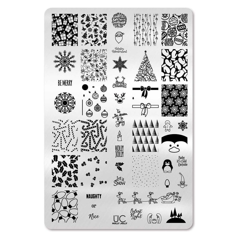 UberChic Beauty Holly Jolly, (Christmas-02) Stamping Plate