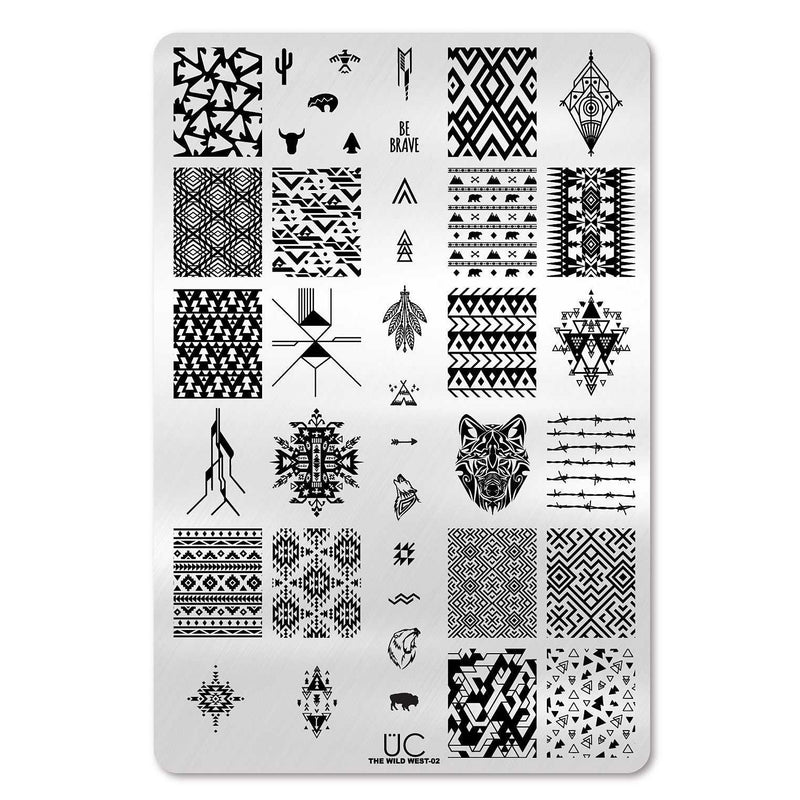 UberChic Beauty Wild West-02 Stamping Plate Black