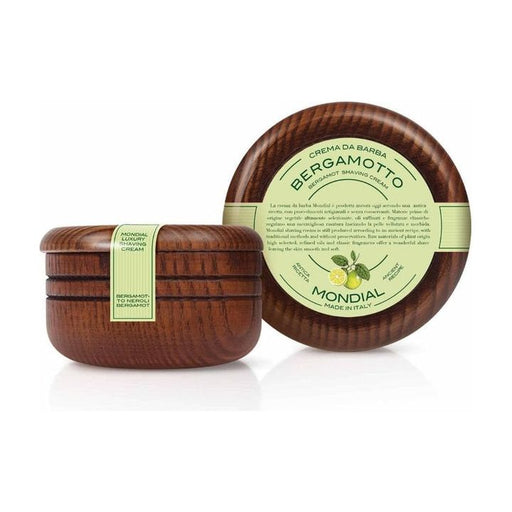 Mondial Bergamot & Neroli Shaving Cream In Wood Bowl 140 ml
