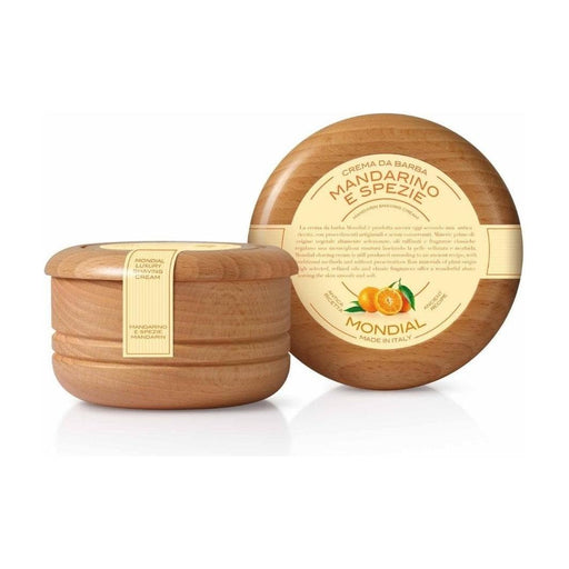 Mondial Mandarin & Spices Shaving Cream In Wood Bowl 140 ml