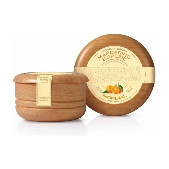 Mondial Mandarin & Spices Shaving Cream In Wood Bowl 140 ml