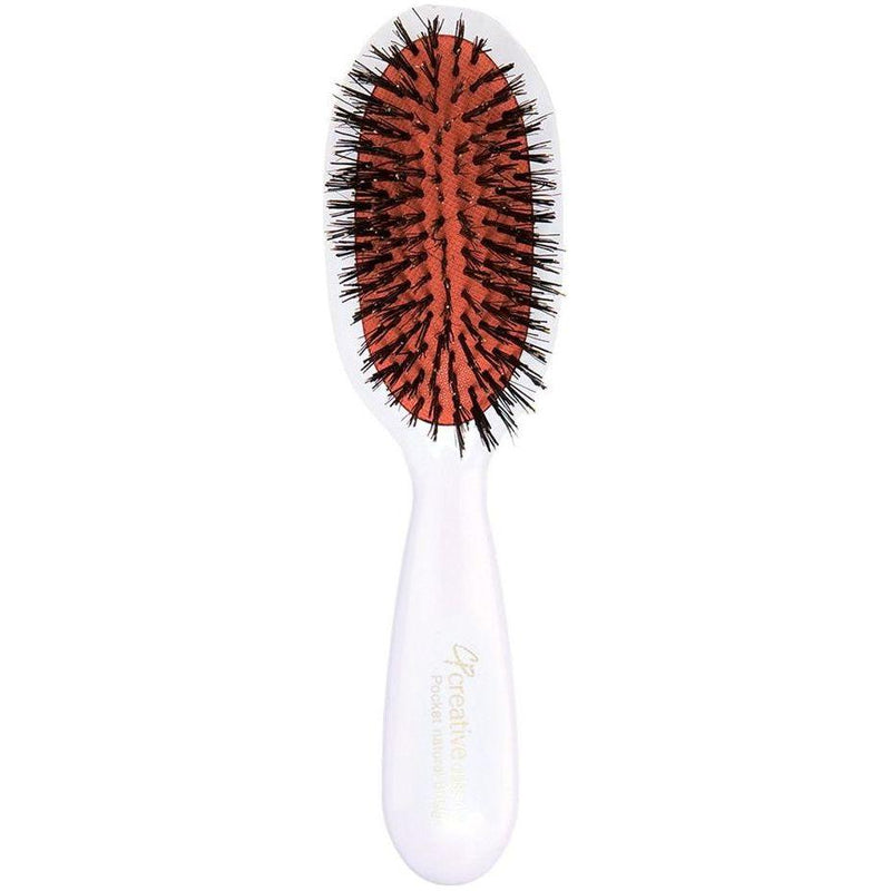 Creative Pro Hair Tools Classic Signature White Paddle Boar Bristle Hair Brush Hair Brush
