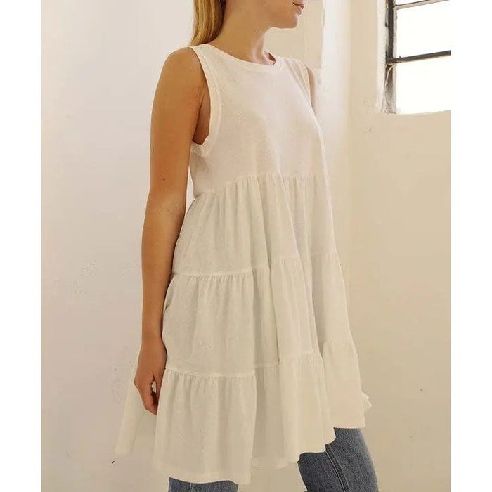 Cotton Slub Babydoll Tunic Dress