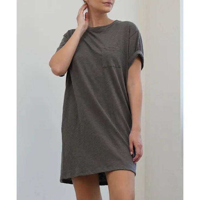 Cotton Slub T Shirts Dress