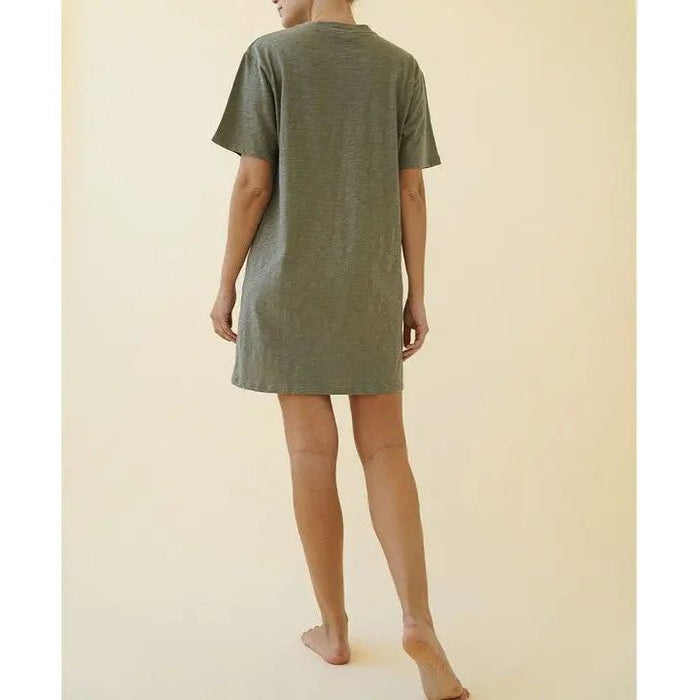 Cotton Slub T Shirts Dress