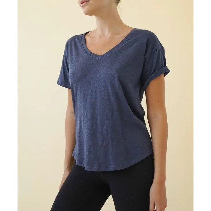 Cotton Slub V Neck On Her Day Top