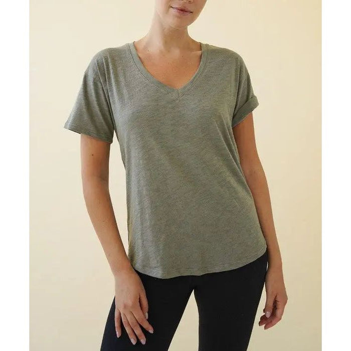 Cotton Slub V Neck On Her Day Top