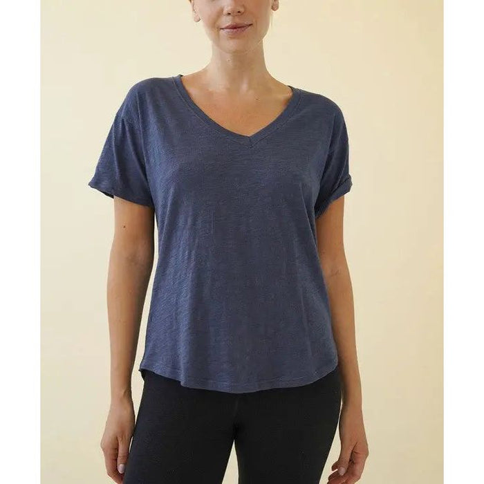 Cotton Slub V Neck On Her Day Top