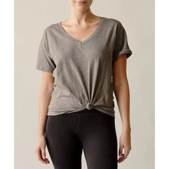 Cotton Slub V Neck On Her Day Top