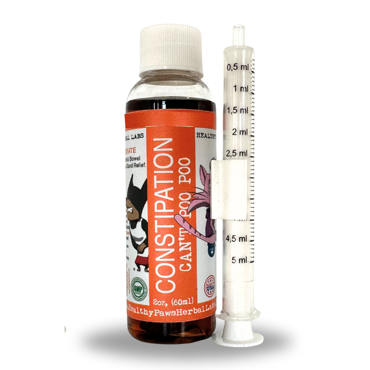 Healthy Paws Herbal Labs Can't Poo Poo - Pet Constipation & Stool Softener White Smoke