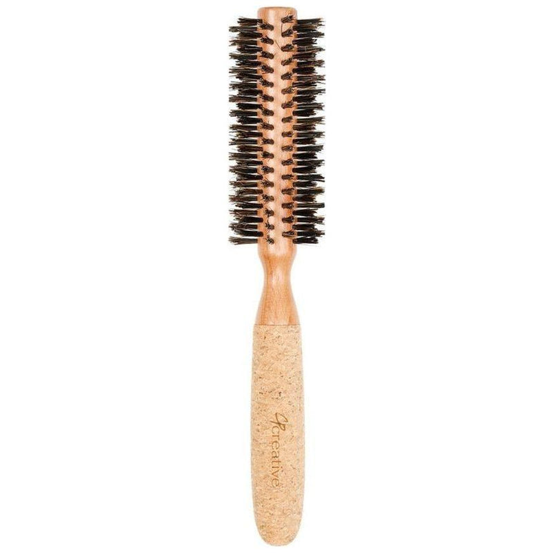 Creative Pro Hair Tools Eco-Friendly Birchwood and Cork Boar Bristle Round Hair Brush Hair Brush