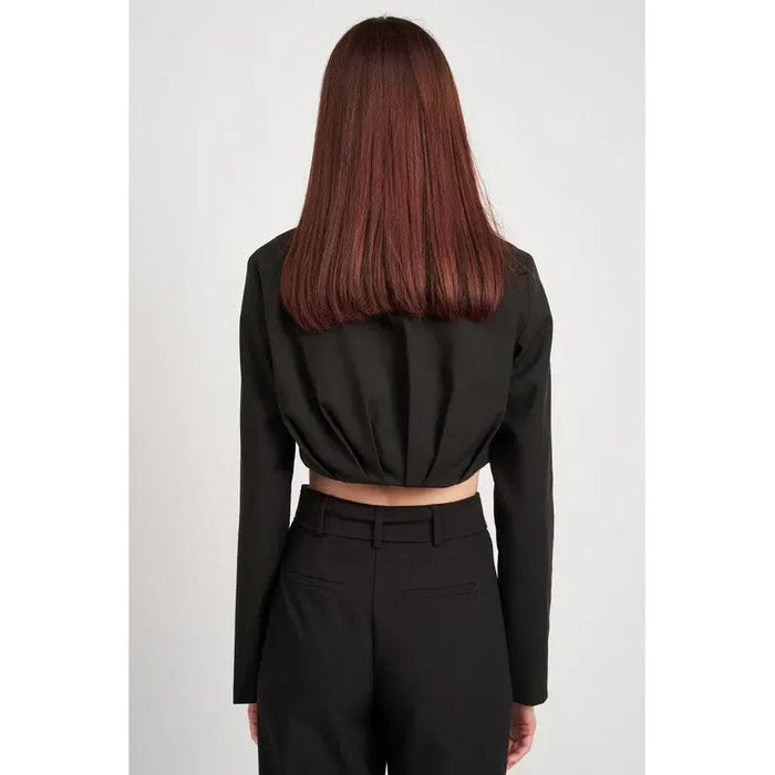 Cropped Jacket With Shirred Detail