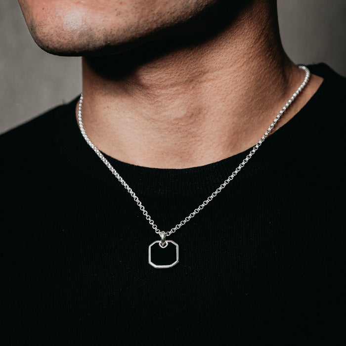 Onyx Square Pendant (Silver)