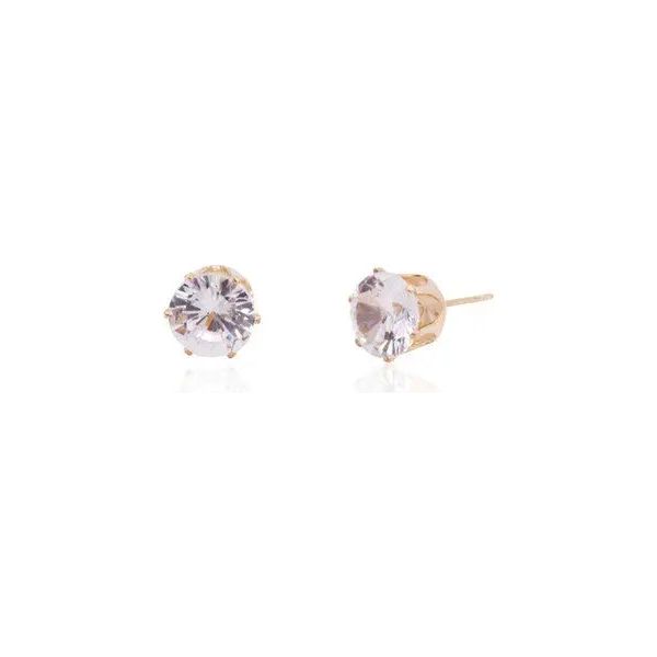 Bella Chic | Cubic Zirconia Classic Stud Earrings - 8mm | Gold or Silver