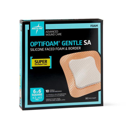 Medline Optifoam Gentle Foam Dressing 6 X 6 In Medical Tape & Bandages Black