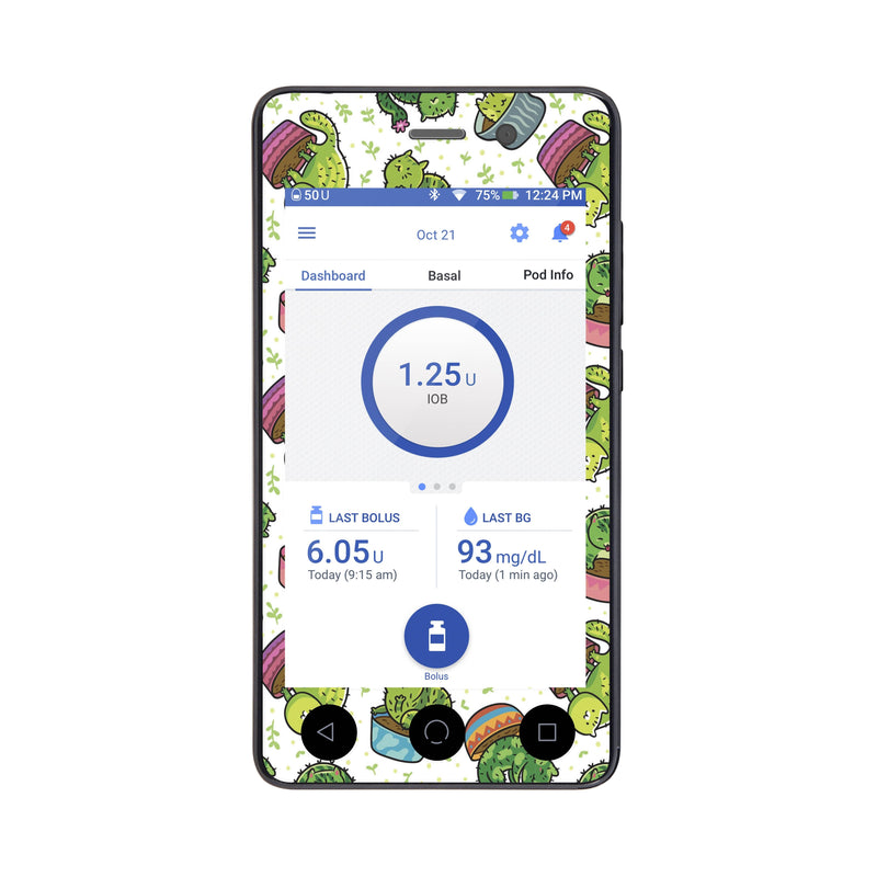 Peelz Cactus Cat Sticker for Omnipod DASH® PDM – Pump Peelz Peelz/Stickers