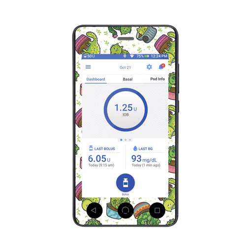 Peelz Cactus Cat Sticker for Omnipod DASH® PDM – Pump Peelz Peelz/Stickers