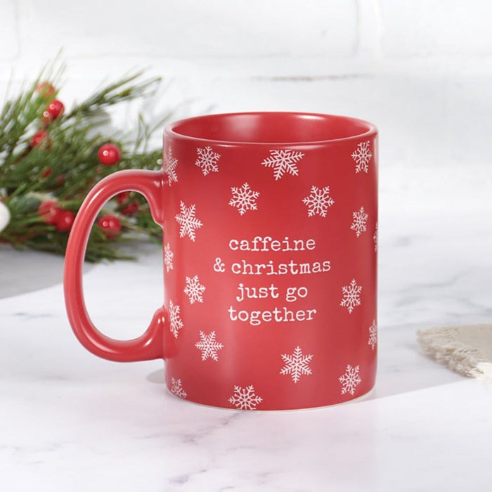 Caffeine And Christmas Just Go Together Coffee Mug | Holds 20 oz.