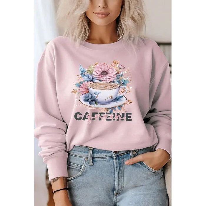 Caffeine Queen Floral Graphic Sweatshirt