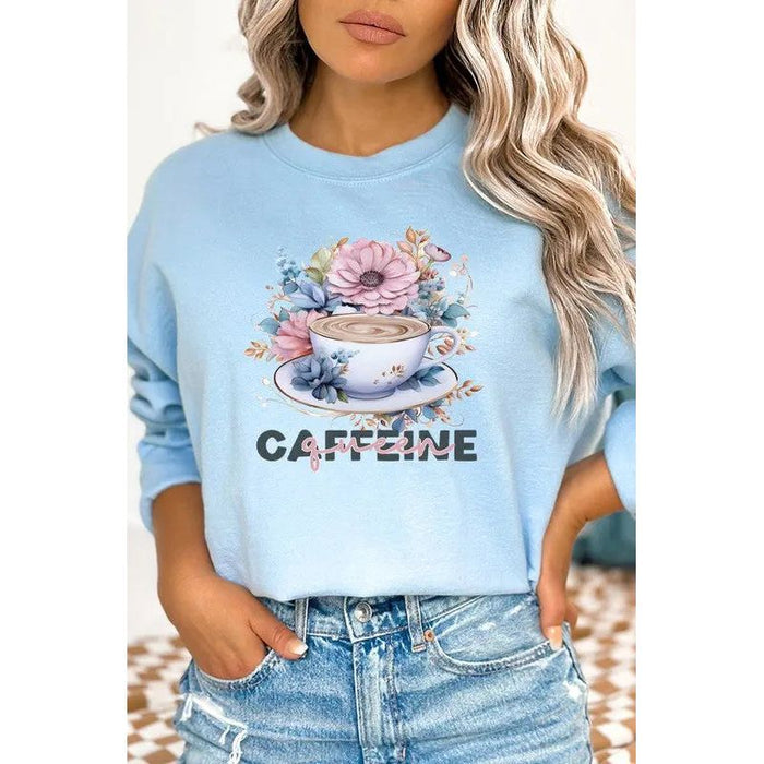 Caffeine Queen Floral Graphic Sweatshirt