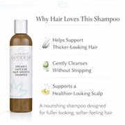 Glimmer Goddess® Organic Skin Care Organic Caffeine Shampoo for Hair Growth – Stimulating Formula Hair Growth