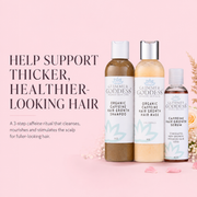 Glimmer Goddess® Organic Skin Care Organic Caffeine Hair Growth System – 3-Step Treatment Set Hair Growth Misty Rose
