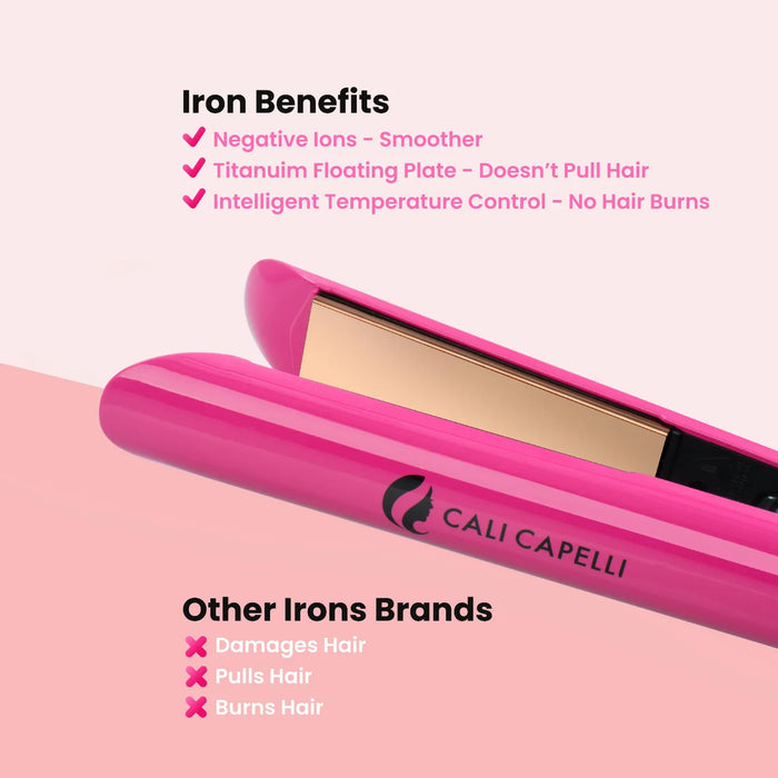 Pro-Series 1″ Titanium Hair Straightener Pink by Calicapelli Hair Tools