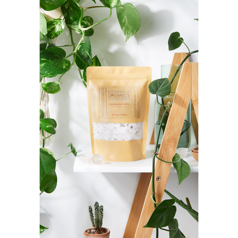 Butter Me Up Organics Calming Bath Salts / Detox / Relaxation / Lavender & Chamomile / Essential Oils / Organic Herbs / Herbal Bath Salts for Relaxation Stress Bath