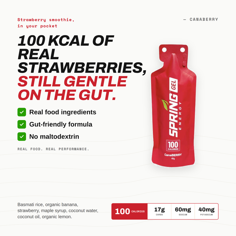 myspringenergy Strawberry Smoothie Gel (Vegan) 100 Kcal- Canaberry Gel White Smoke 1 qty,10 pack,20 pack