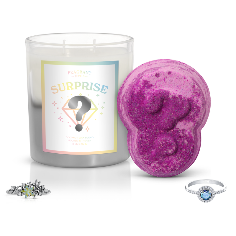 Fragrant Jewels Surprise - Candle and Bath Bomb Set Bundle (Candle & Bath Bomb)