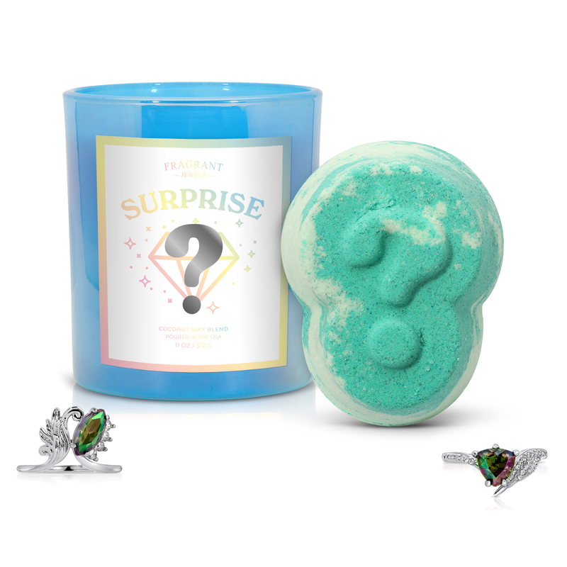 Fragrant Jewels Surprise - Candle and Bath Bomb Set Bundle (Candle & Bath Bomb)