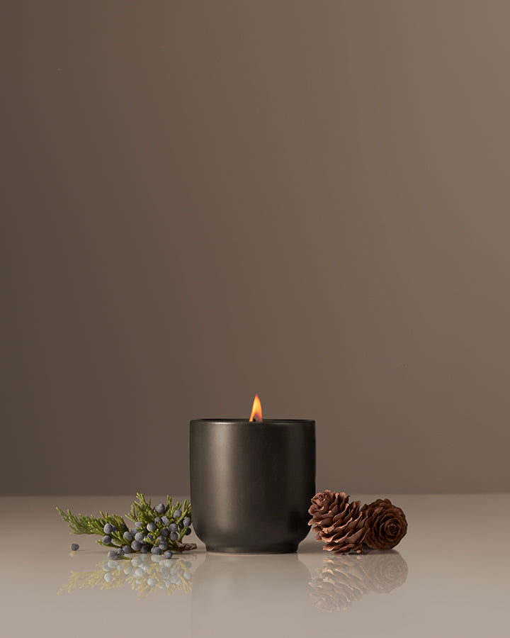 Homecourt Mini Candle Mini Candle Dark Olive Green Balsam Fireplace