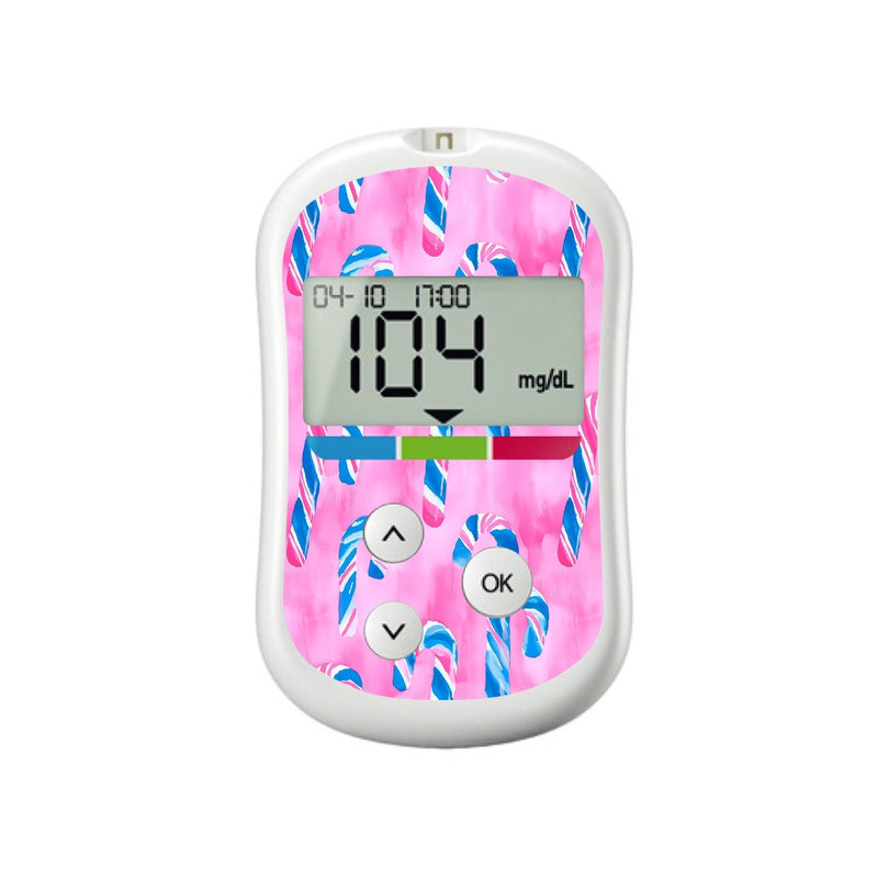 Peelz Candy Canes Sticker for OneTouch Verio Flex Glucometer Peelz/Stickers