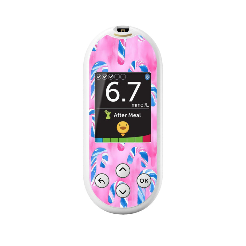 Peelz Candy Canes Sticker for OneTouch Verio Reflect Glucometer Peelz/Stickers