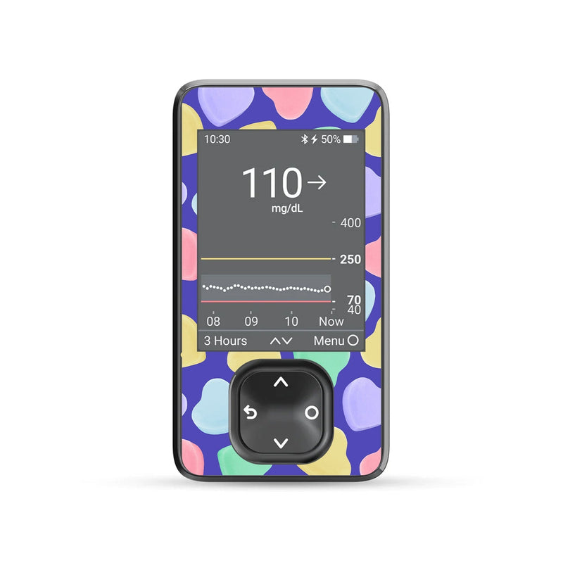 Peelz Candy Hearts DEXCOM G7 and Stelo and G6 Touchscreen Receiver Sticker Peelz/Stickers