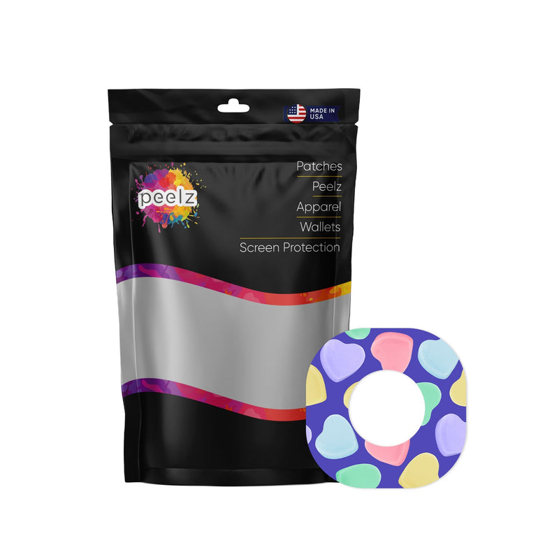 Peelz Candy Hearts Dexcom G7 and Stelo Patch Tape - Pump Peelz Patch Medical Tape