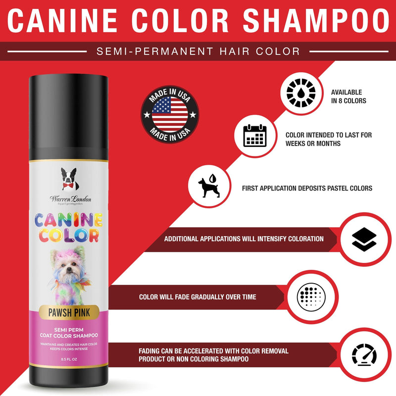 Warren London Canine Color Semi Perm Coat Color Shampoo for Dogs Spa Product