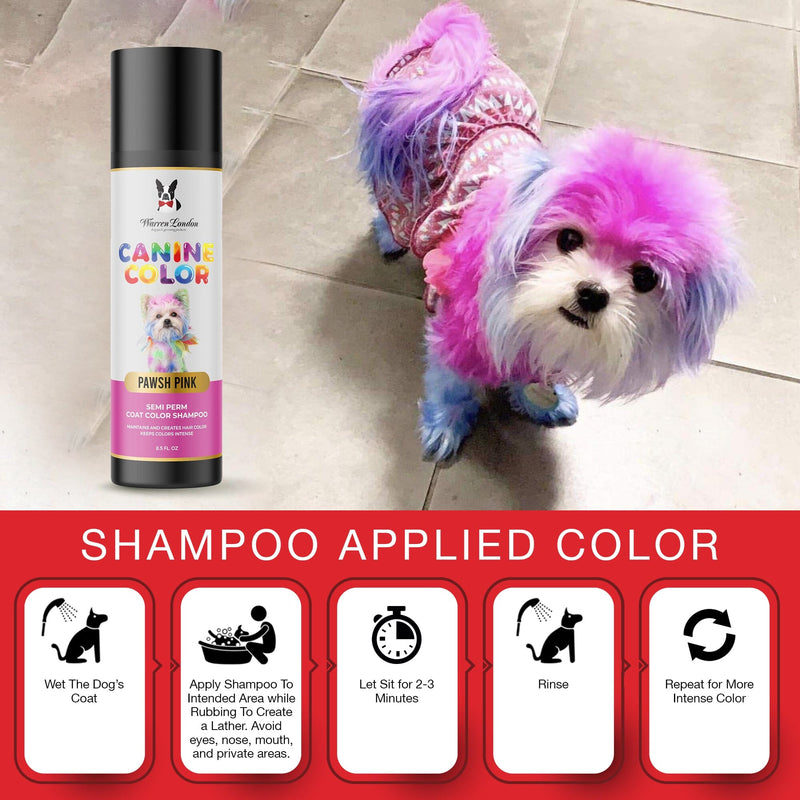 Warren London Canine Color Semi Perm Coat Color Shampoo for Dogs Spa Product