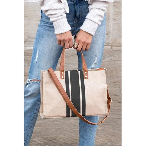 Aili's Corner Canvas Stripe Tote