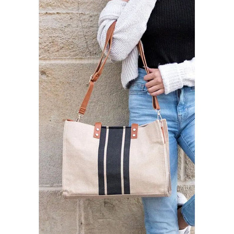 Aili's Corner Canvas Stripe Tote