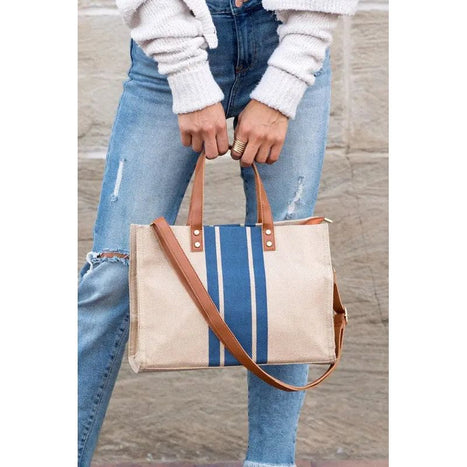 Aili's Corner Canvas Stripe Tote